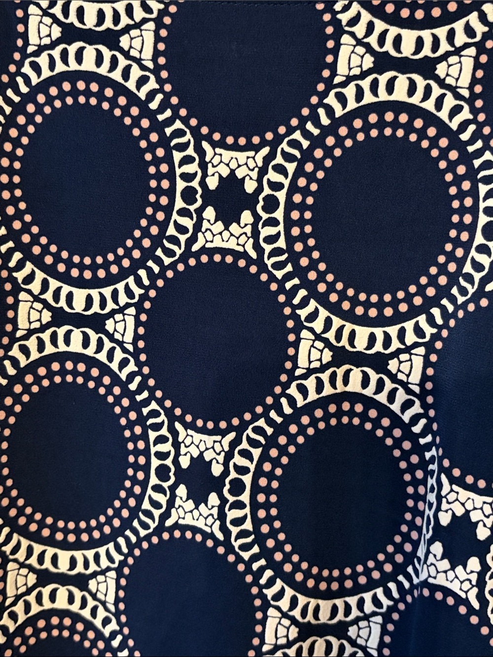 Ronni Nicole Navy and White Circle Print A Line Shift Dress Size 16 - Picture 3 of 5